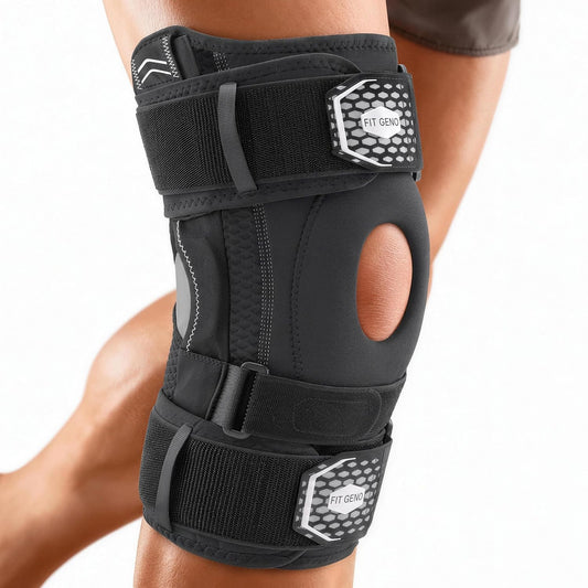Upgraded Professional Hinged Knee Brace worn on the knee
