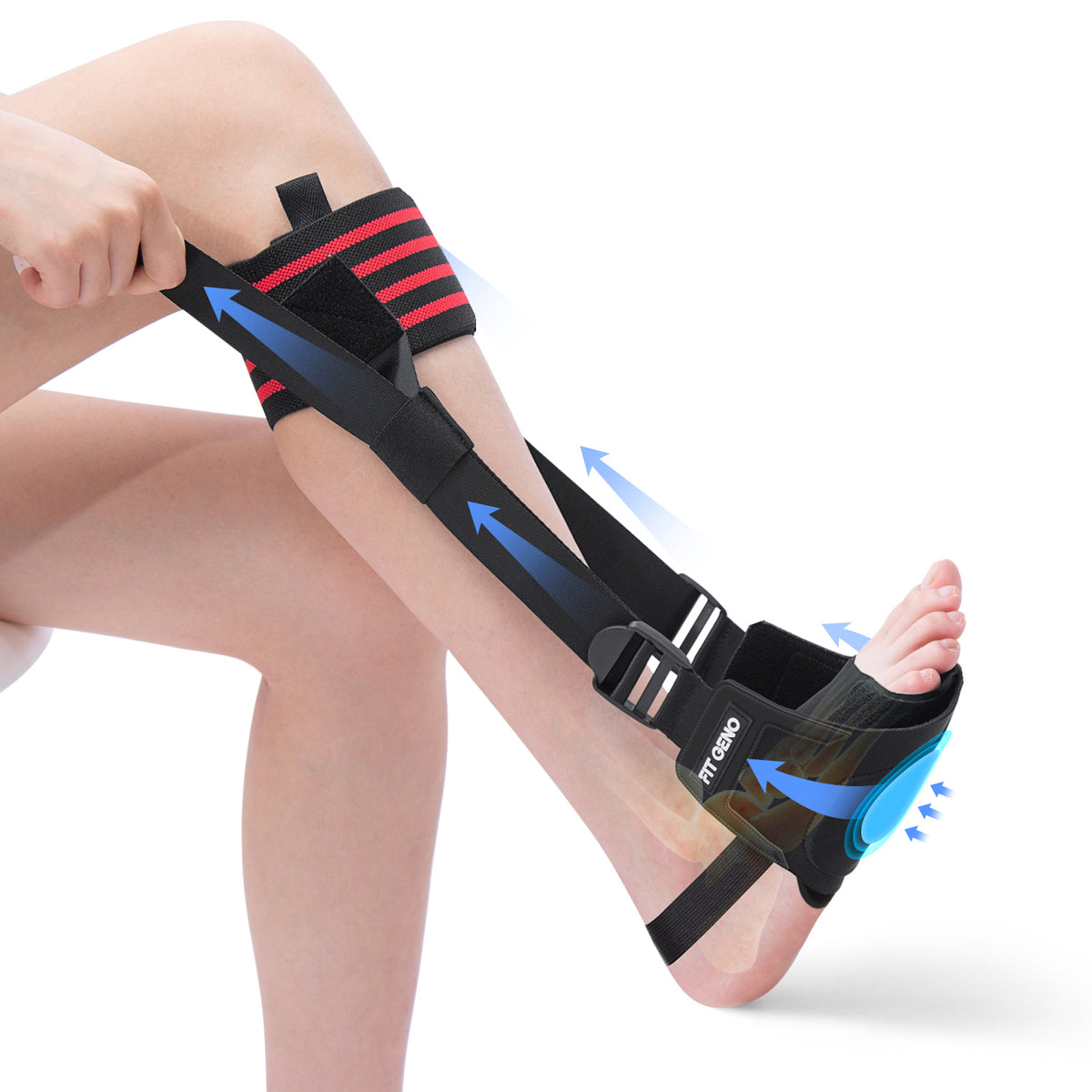 Fit Geno Plantar Fasciitis Night Splint – Adjustable Foot Brace with Detachable Foot Wrap