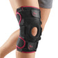 Hinged Knee Brace in Garnet, worn on the knee