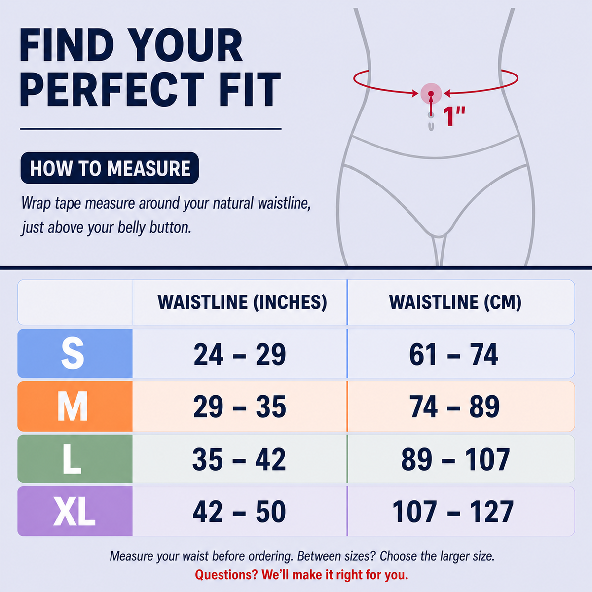 Posture Corrector Classic size chart