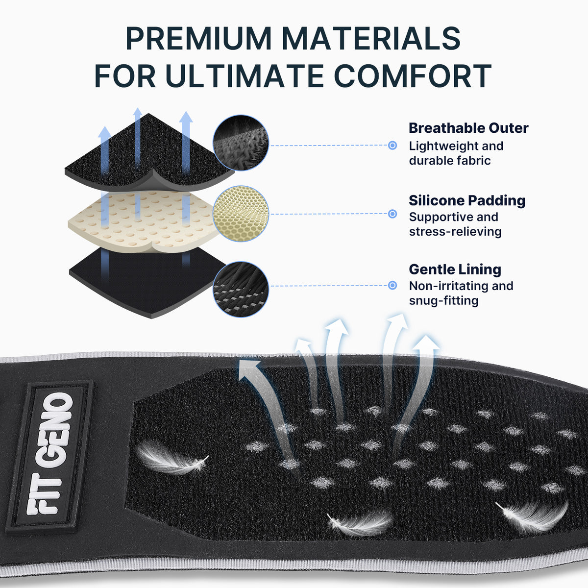 Fit Geno Elbow Brace for Tennis & Golfer Elbow Pain Relief, Adjustable Tendonitis Strap with Compression Pad, Support for Men & Women, 1 Pack for Sports & Weightlifting