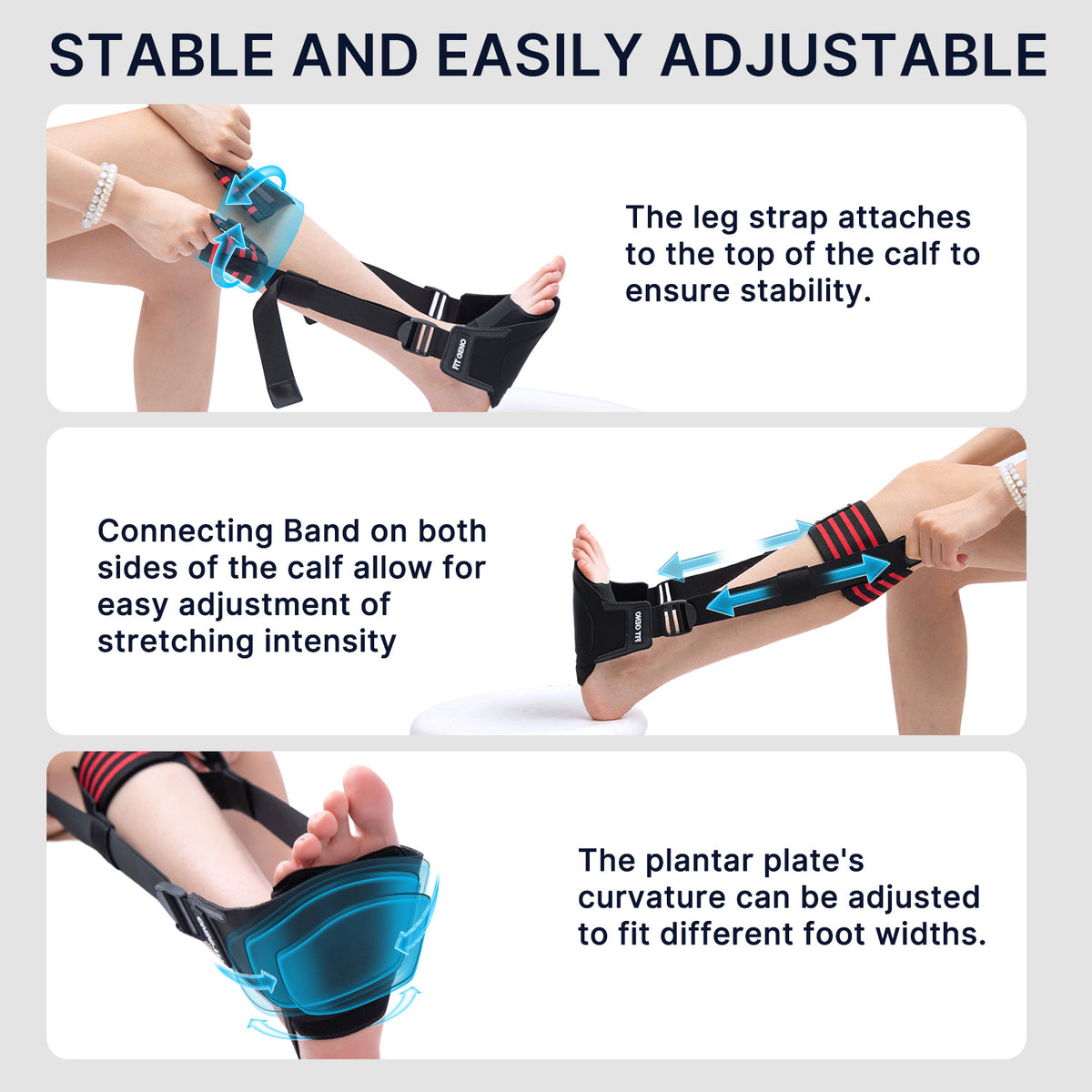 Fit Geno Plantar Fasciitis Night Splint – Adjustable Foot Brace with Detachable Foot Wrap