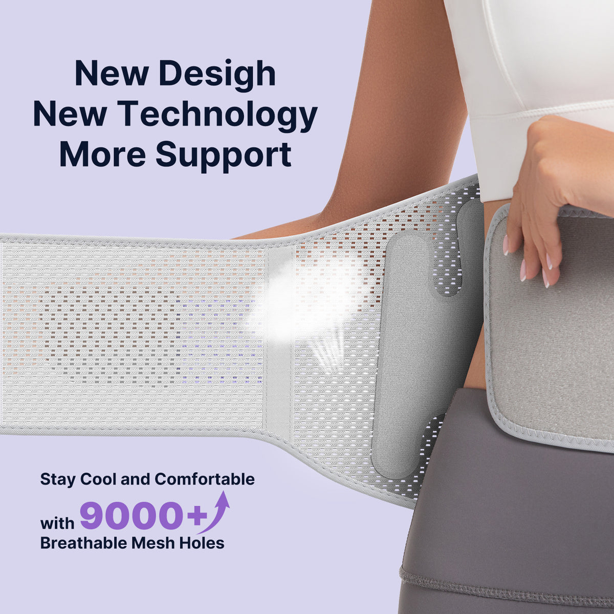 Fit Geno Back Brace for Lower Back Pain Women: Adjustable Lumbar Support Brace for Pain Relief - Breathable Waist Belt for Comfort