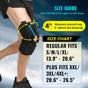 Hinged Knee Brace for Meniscus Tear: Adjustable Support Knee Brace for Men & Women Knee Pain w/ Side Stabilizers - Professional& FSA or HSA Eligible