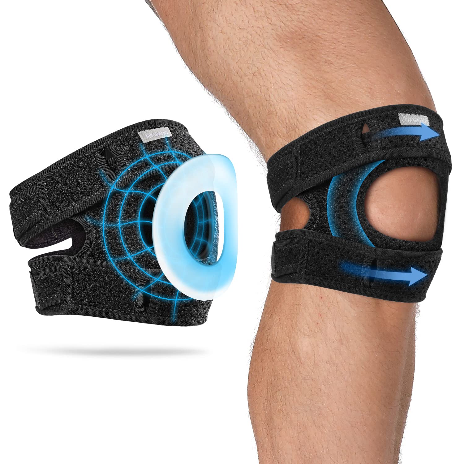 1pcs Patella Knee Brace Hinged Knee Support Pad With Dual Straps