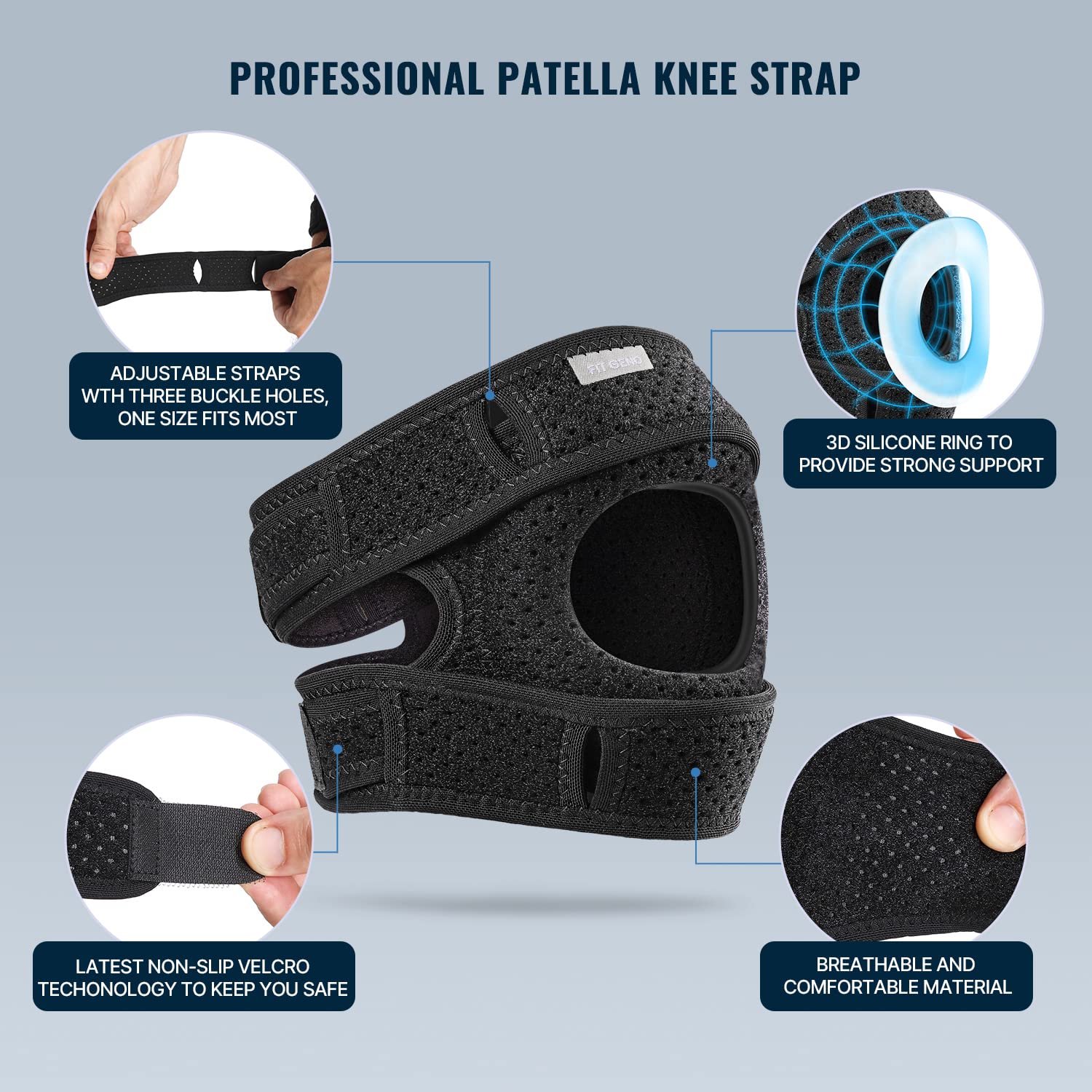 TYNOR Knee Cap with Patellar Ring, Grey- Free Shipping | eBay