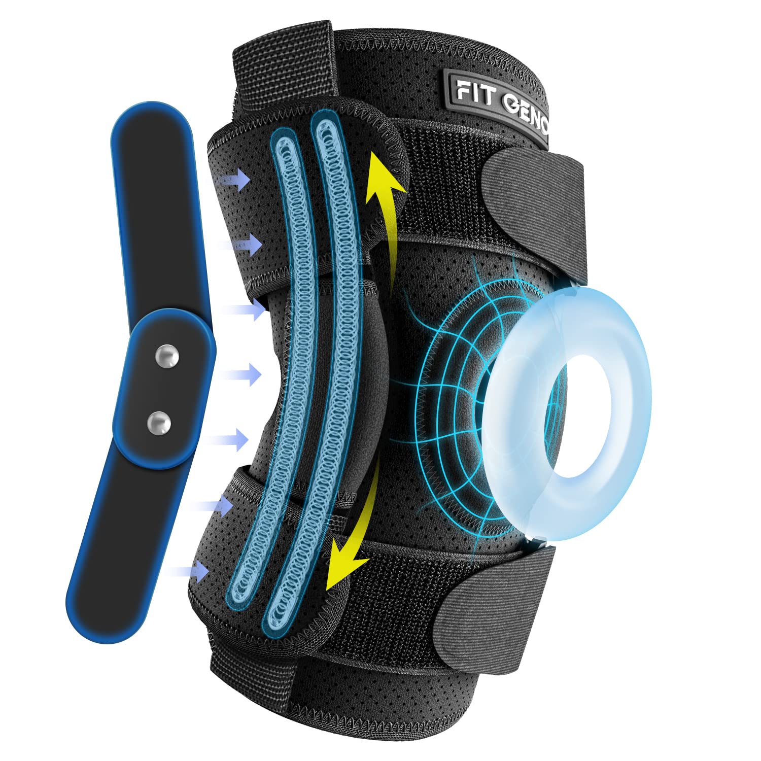 Knee Brace with Side Stabilizers Provide Strong Knee Support Joint Pain  Meniscus Tear Knee Pain Relief for Men and Women