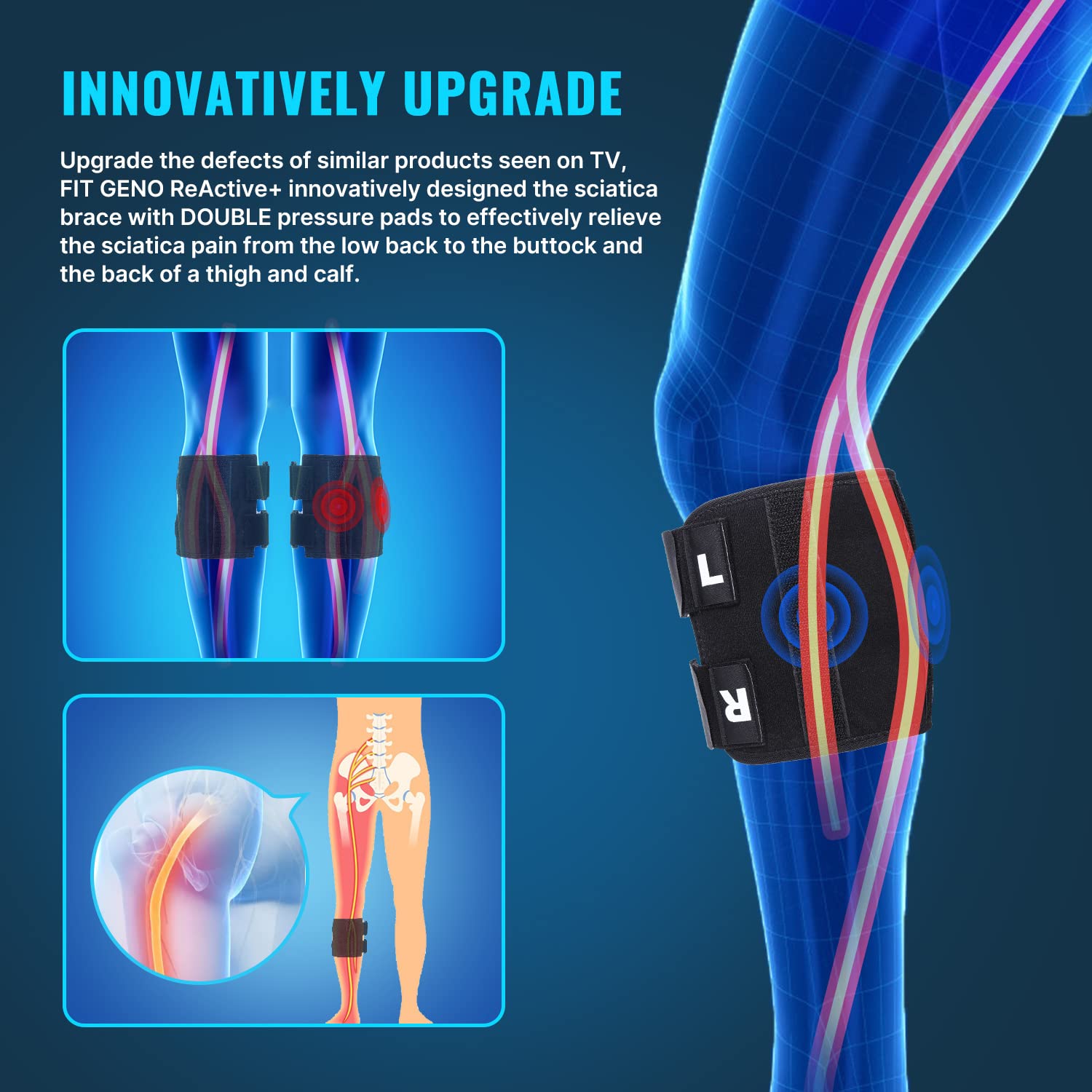 Sciatica Pain Relief Brace, Leg/Calf Brace Pain Relief Devices