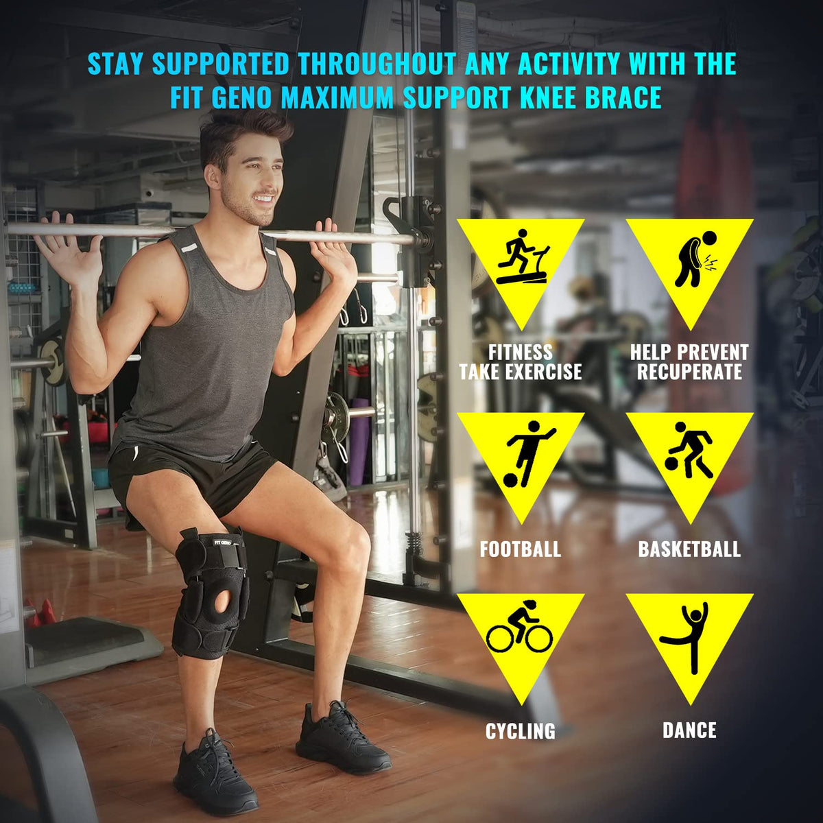 Hinged Knee Brace for Meniscus Tear: Adjustable Support Knee Brace for Men & Women Knee Pain w/ Side Stabilizers - Professional& FSA or HSA Eligible